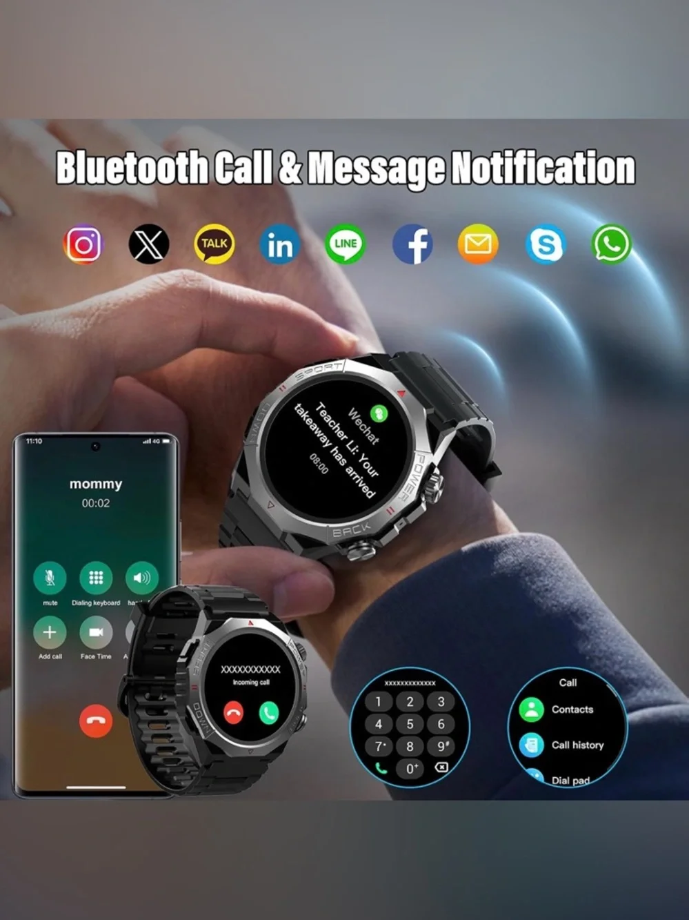 Military Smart Watch for Men Answer/Make Calls 1.39
